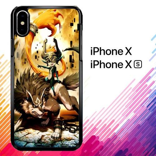 Zelda and wolf twilight princess Z0255 coque iPhone X, XS