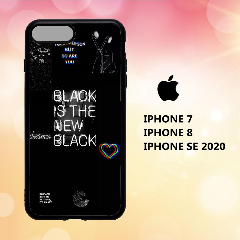 coque iphone 5 6 7 8 plus x xs xr case S1658 black aesthetic wallpaper 30cU0