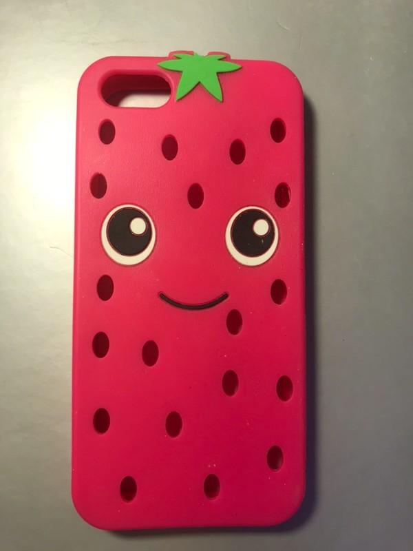 coque fraise en siliconne iphone 5 c