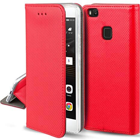 coque huawei p9 lite etui a rabat rouge