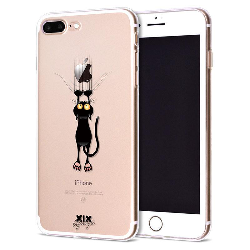 coque iphone 7 silicone noir chat