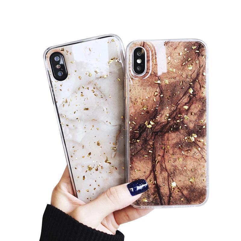 coque iphone xr feuille or