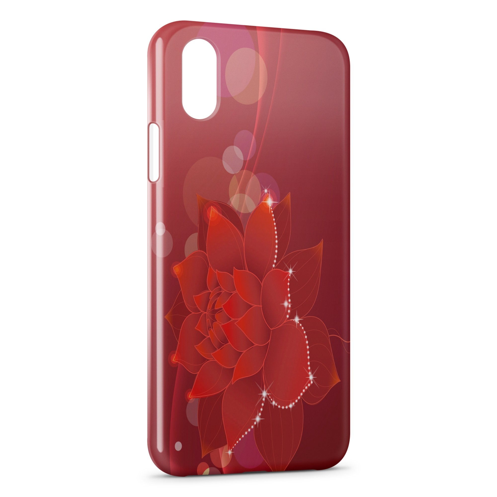 coque iphone xr fleur rouge
