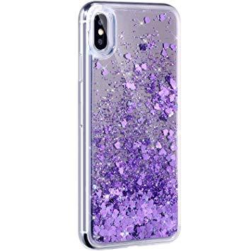 coque iphone xs max paillette liquide violet