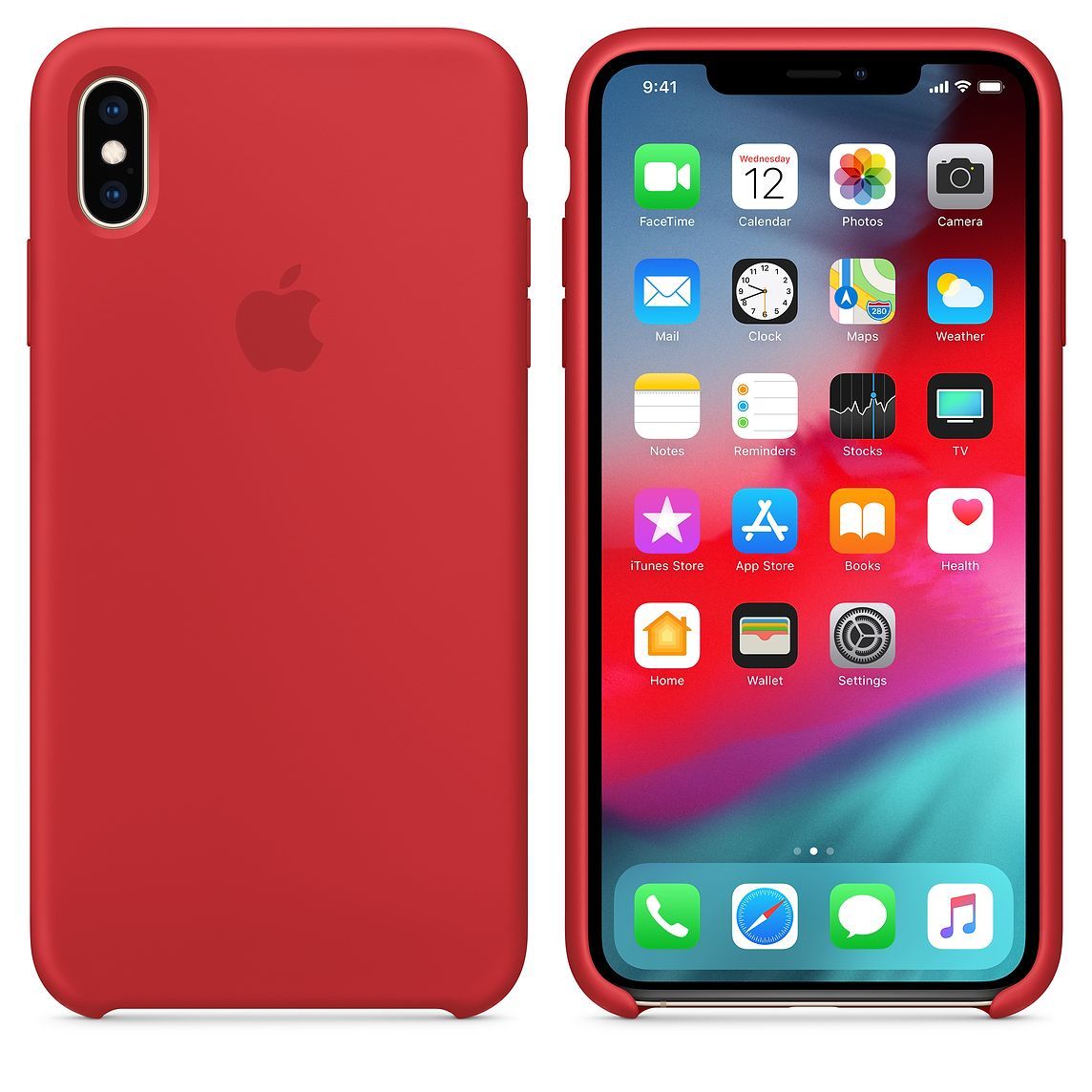 coque iphone xs rouge silicone