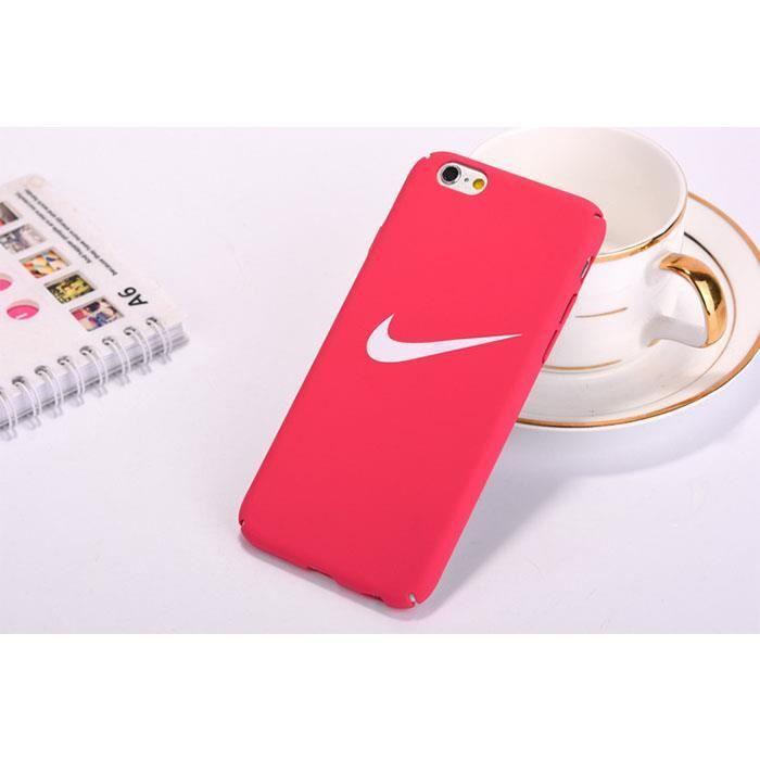 Nike Etui Coque iPhone 5 5S SE Rose Rouge Logo
