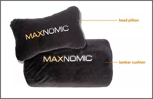 Included headrest and lumbar pillow