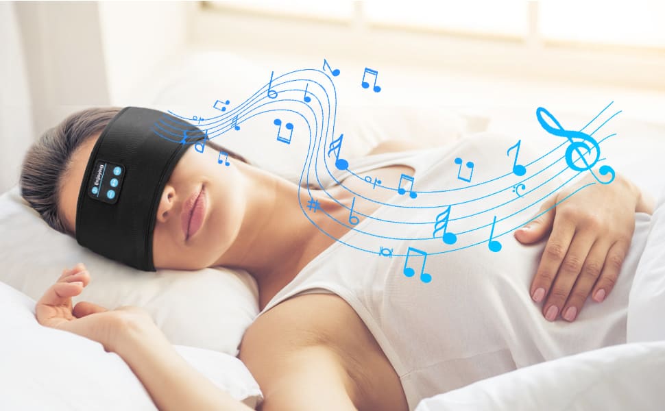Durma Bem™ - Fone de ouvido Bluetooth Com Bloqueio de Luz e Ruídos