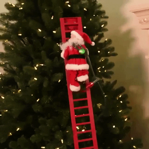 Papai Noel Com Escada Para Decoração Natalina