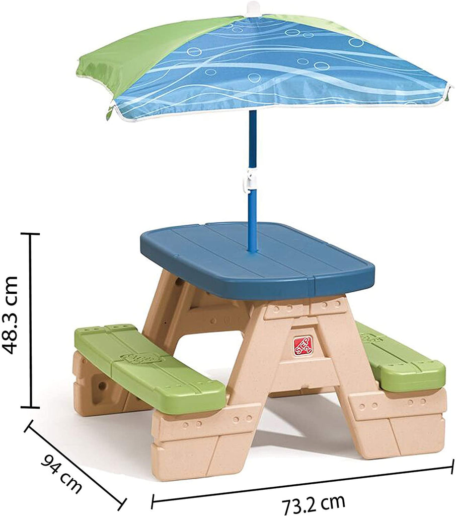 Step2 Sit And Play Kids Picnic Table With Umbrella Slimfen Home Garden