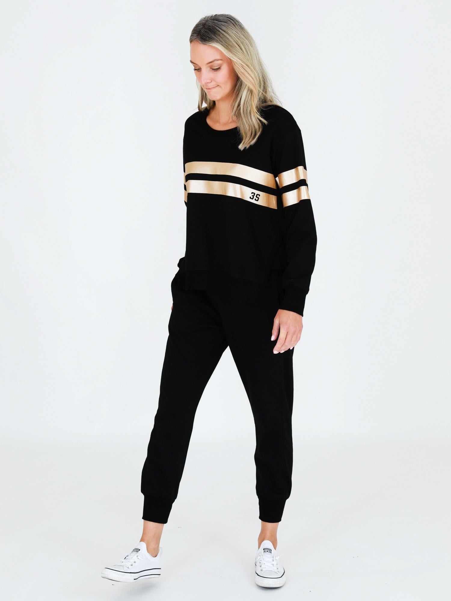 Cahrlise Gold Stripe Sweatpants