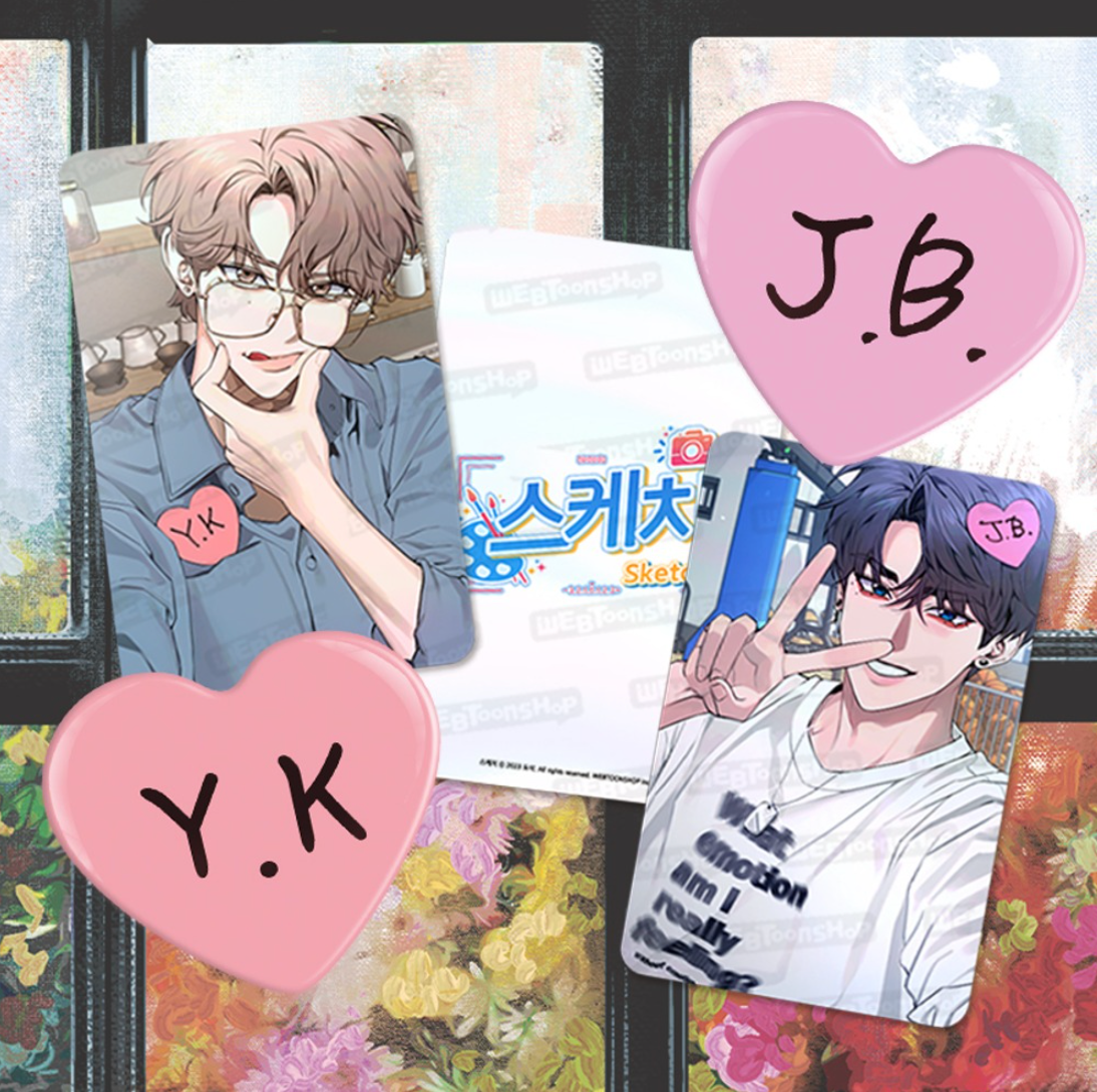 'Sketch' : Photocard | Postcard & Heart Pin Button