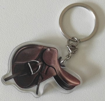 Horse saddle keychain