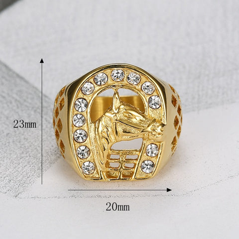Men's 14k gold horseshoe rings