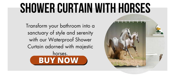 Shower curtain with horses