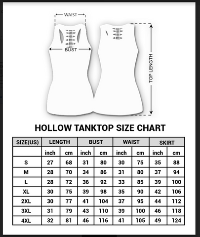 Horse Tank top size guide