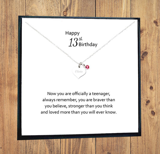 Buy 13th Birthday Girl Teen Birthday Gifts 13th Birthday Jewelry Thirteenth  Birthday Necklace Gift for 13 Year Old Message Card Online in India - Etsy