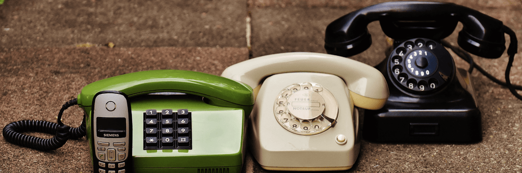 4 vintage telephones