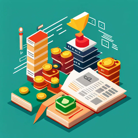 a spreadsheet and a pile of cash illustrating revolving debt