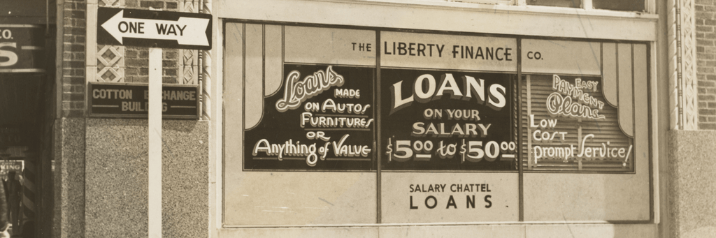 vintage illustration of different lenders with less favorable terms