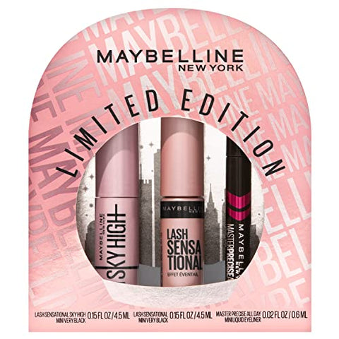 Maybelline New York Holiday Limited Edition Eye Makeup Gift Set, Minatures, 1 Kit, Black