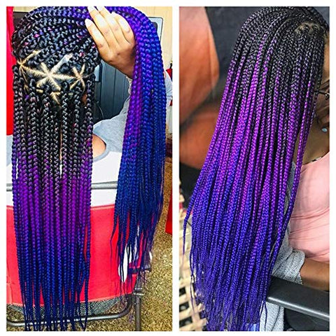 Ombre Synthetic Braiding Hair 24 Inch 2 Tone/3 Tone - 5 Pack/6 Pack ...