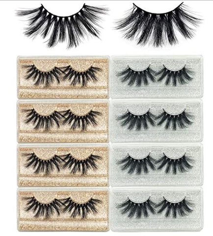 Lashes Fluffy Mink, Dramatic, 8 PACK, 25mm 6D Faux mink lashes, 8 Styles