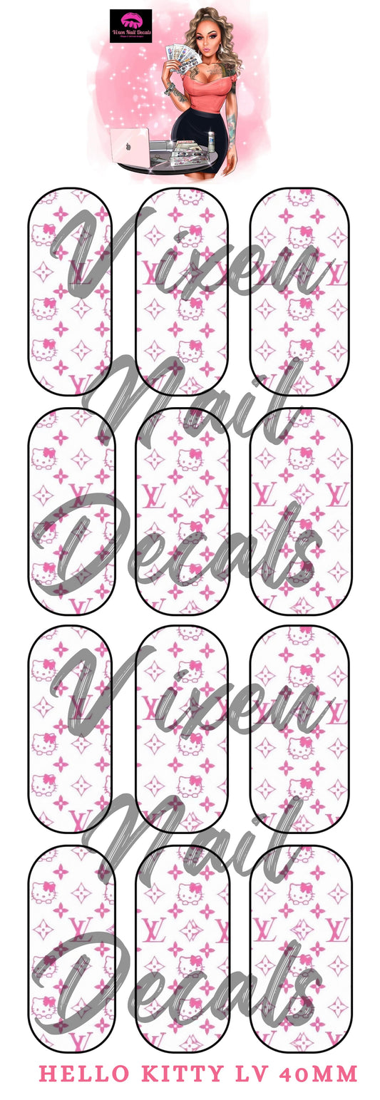 Bunny - Pink Designer Waterslide Nail Decals - Nail Wraps - Nail