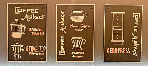 Coffee makers illustration in Java Roastery, Birmingham