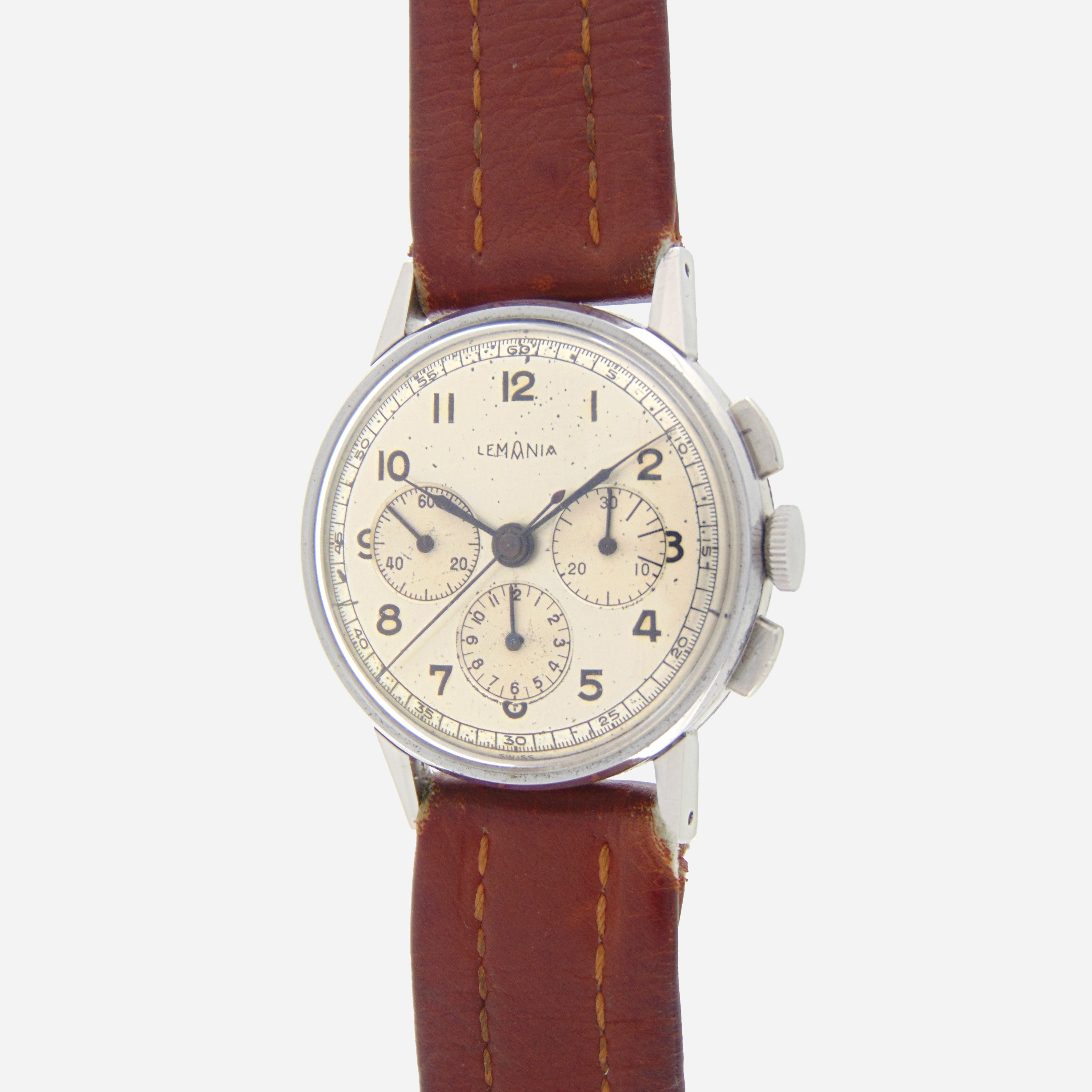 1940s Lemania Triple Register Chronograph Cal. C27-41H - Vintage Watch ...
