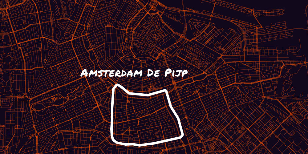 Amsterdam De Pijp Highlighted on Map