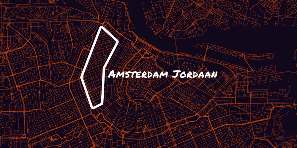 Amsterdam Jordaan Highlighted on Map