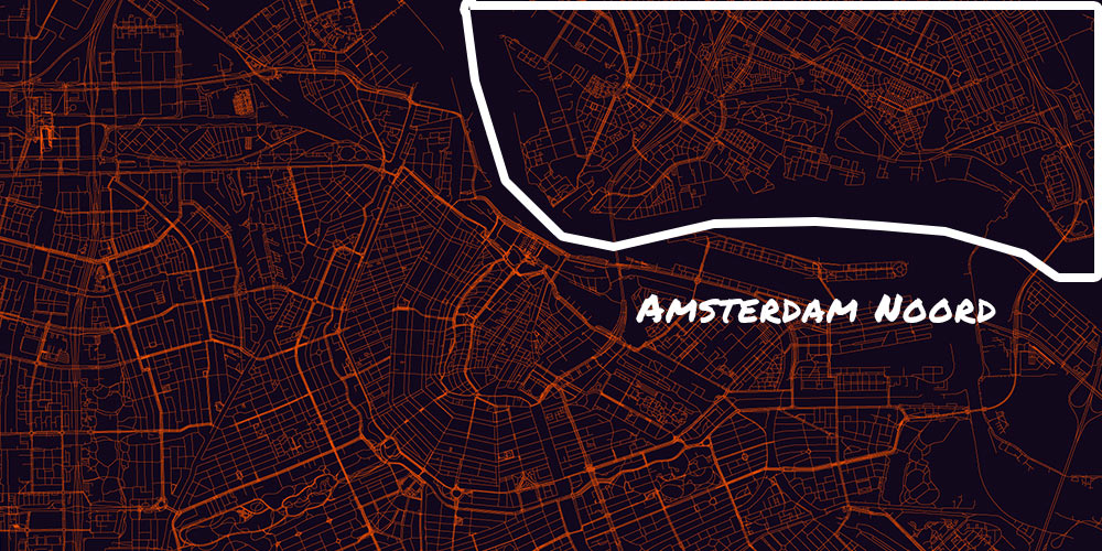 Amsterdam Noord Highlighted on Map
