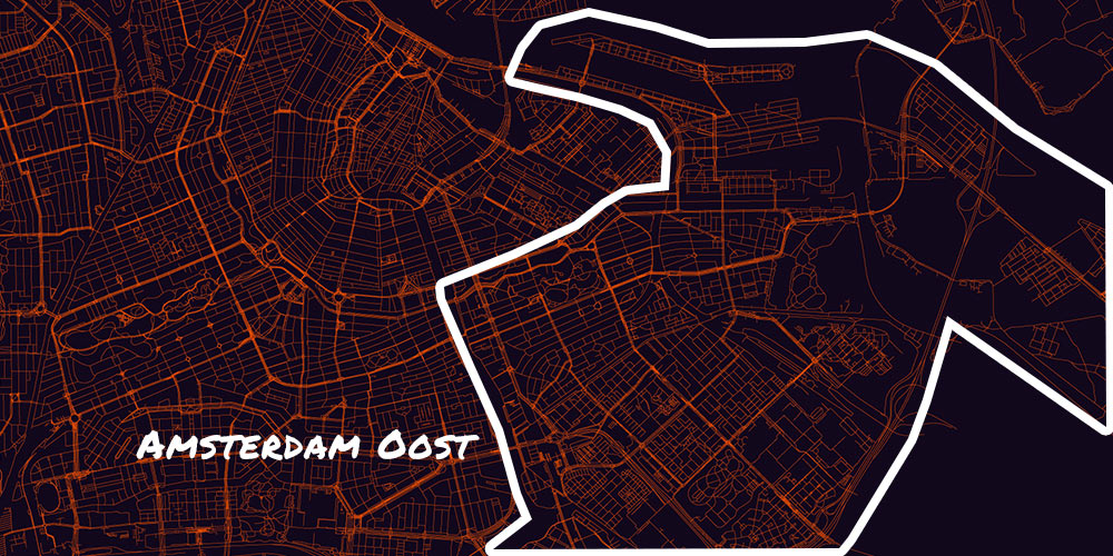 Amsterdam Oost Highlighted on Map