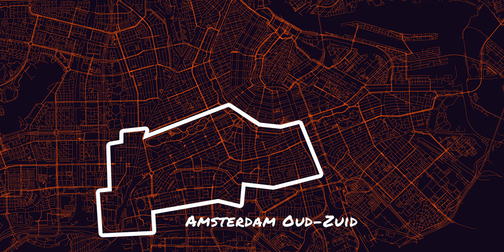 Amsterdam Oud-Zuid Highlighted on Map