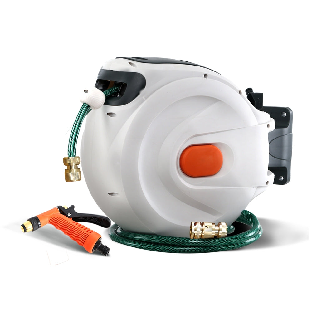 Greenfingers Retractable Hose Reel 30M Garden Water Brass Spray Gun Au –  Stock Trade Express