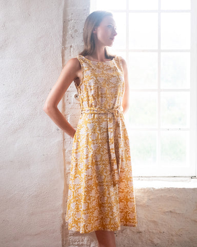 bibico yellow dress ss24