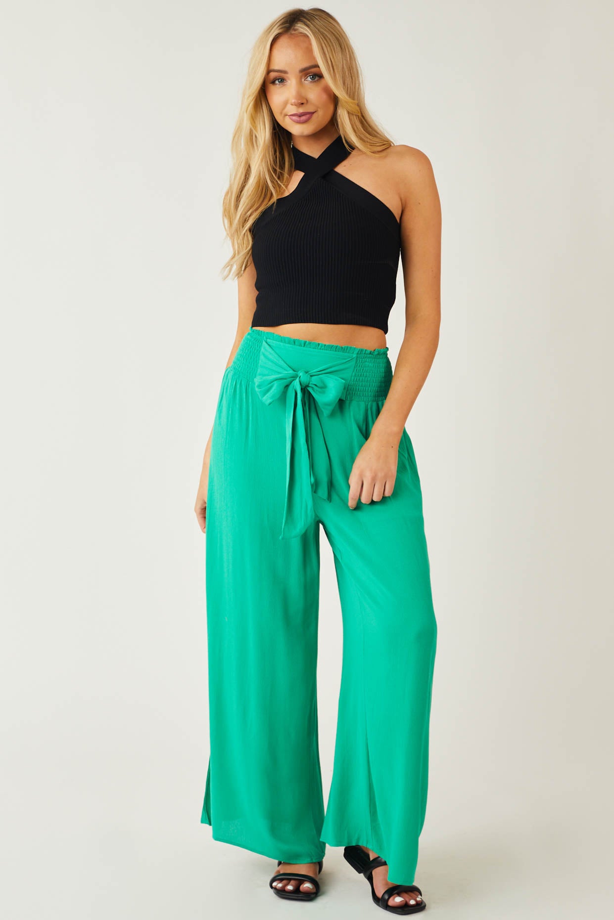 Street chic lounge pants - Emerald green - 100% sandwash silk – Fox & Taylor