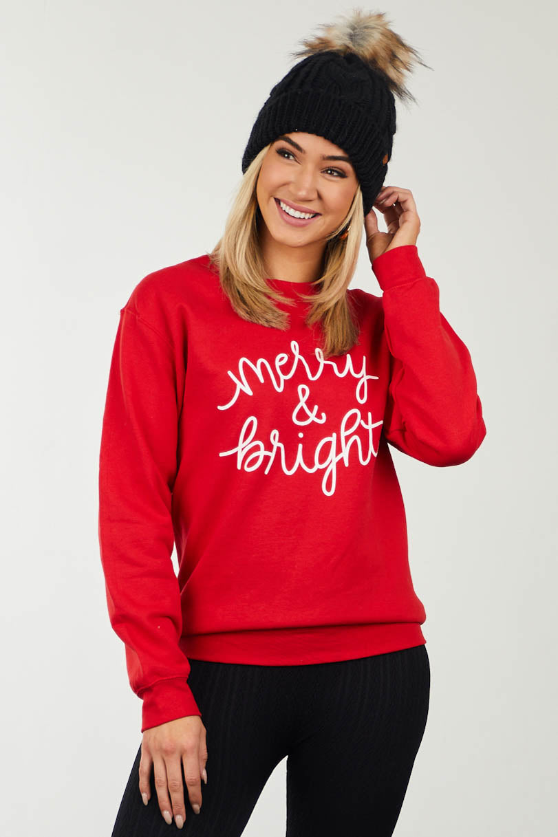 Lipstick 'Merry & Bright' Long Sleeve Sweater