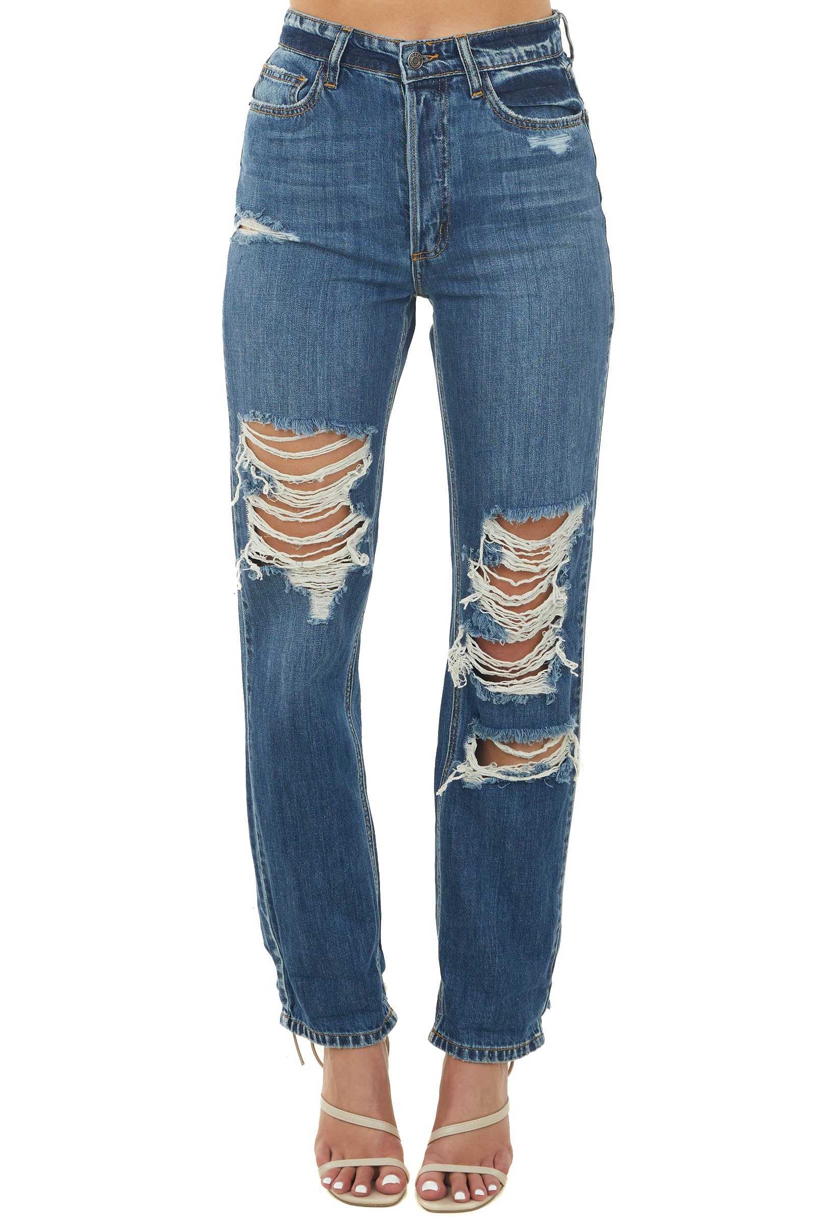 Buy Heavy-Wash High-Rise Distressed Baggy Fit Jeans Online at Best Prices  in India - JioMart.