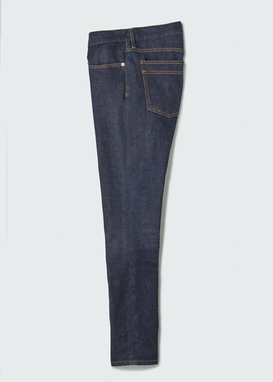 slim denim washed BLUE