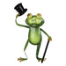 Frog Decor Top Hat Dancing