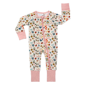 Garden Friends Bamboo Baby Pajamas Convertible Romper - The Druzy Rose