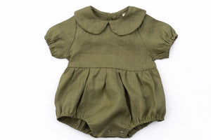 Baby Girl Linen Romper Short sleeve Jumper Outfit - The Druzy Rose