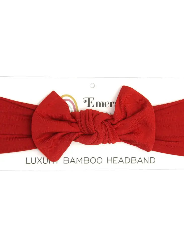 Solid Color Bamboo Headband Bow