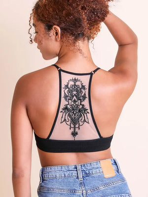 Tattoo Mesh Racerback Bralette - The Druzy Rose