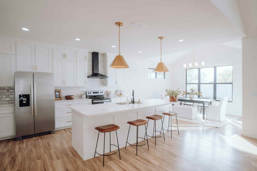 Kitchen design trends with wood floor