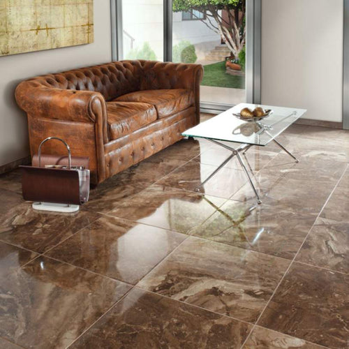 Polished porcelain tiles