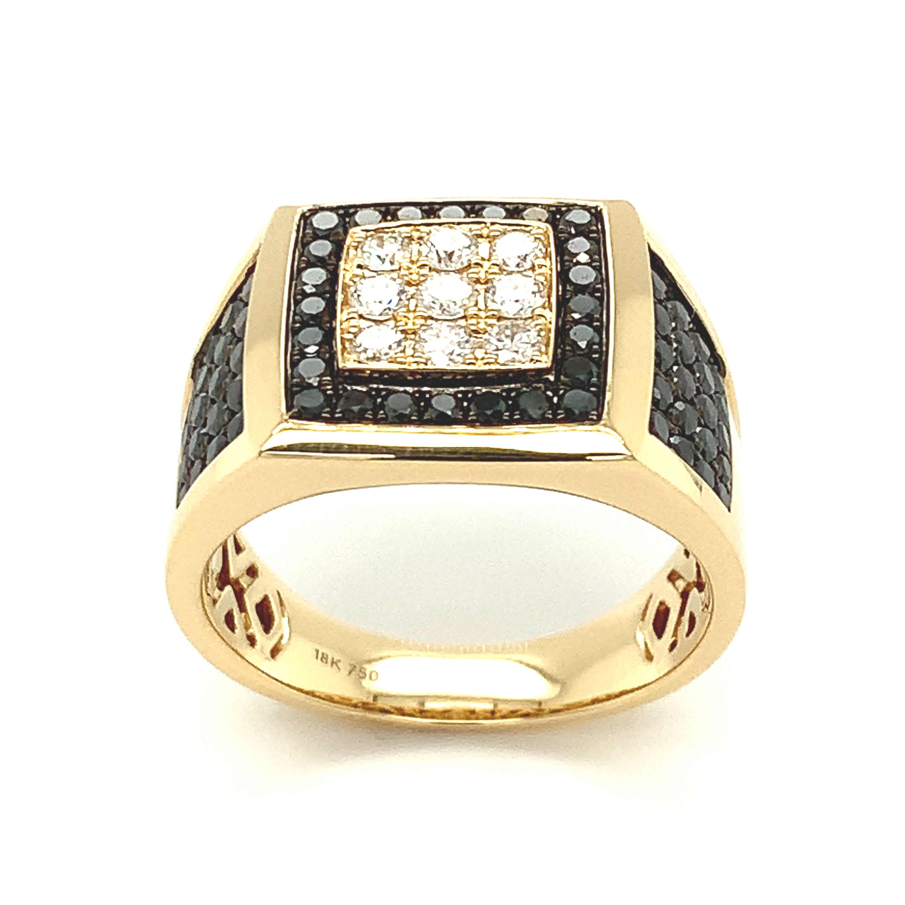 Anillo para caballero con diamantes blancos en oro amarillo 1 – Impeccable Jewelry Free