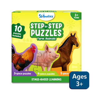 Step by Step Puzzle: Farm Animals (ages 3+) - Skillmatics US